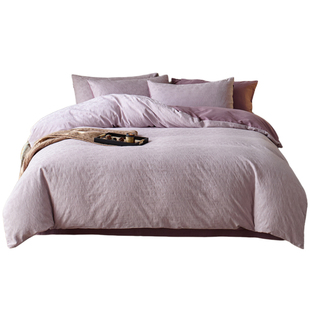 紫色加厚磨毛四件套纯棉全棉2025新款a类母婴级轻奢冬季床单被套