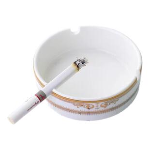烟灰缸陶瓷商用酒店宾馆包厢位上圆形烟碟logo定制广告金边小烟盅