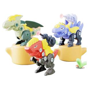 新款DIY拆装拼装恐龙玩具儿童霸王龙拧螺丝男孩智力开发组装益智