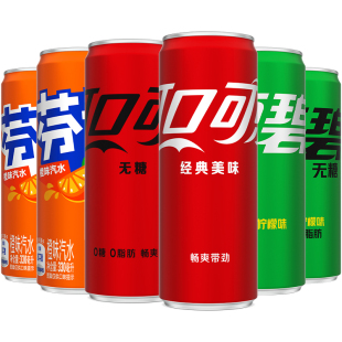 【百亿补贴】可口可乐雪碧摩登罐无糖/有糖330ml*20/24整箱旗舰店