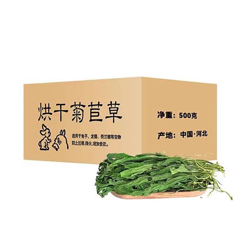 烘干菊苣草龙猫兔子豚鼠调理肠胃干草清热去火软便菊苣叶零食500g