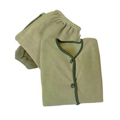 小香风珊瑚绒睡衣女冬季新款加绒加厚法兰绒家居服套装冬可外穿