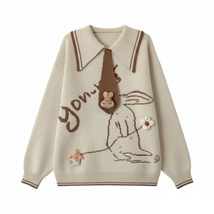 大码女装胖mm学院风甜妹穿搭保暖针织上衣女休闲气质百搭显瘦毛衣