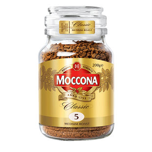 moccona摩可纳咖啡速溶提神5/8/10号低脂冻干纯黑咖啡粉罐装400g