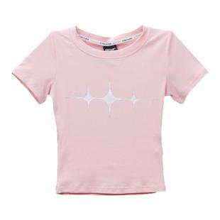 CBXLAB儿童街舞潮牌科技感星星露脐短袖爵士舞修身上衣JAZZ运动潮