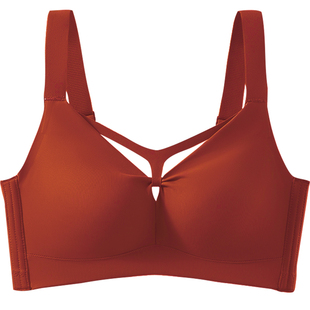 大码胖MM300斤聚拢95D全罩杯薄款大胸显小无痕波尔多红性感文胸罩