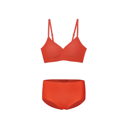 本命年软支撑红色聚拢文胸