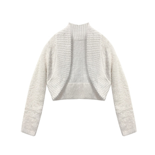 2025秋冬季披肩坎肩配裙子旗袍外套立领洋气水绍绒短款开衫外搭女