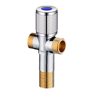 加长款三角阀全铜一进二出加长丝接头三通双出水马桶洗衣机冷热水