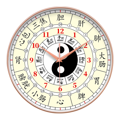 子午流注中医养生家用静音挂钟