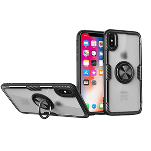 YAGALA透明玻璃指环支架手机壳适用于苹果iphone7/8/X/XR iphone xs max防摔防刮保护套子磁吸保护壳