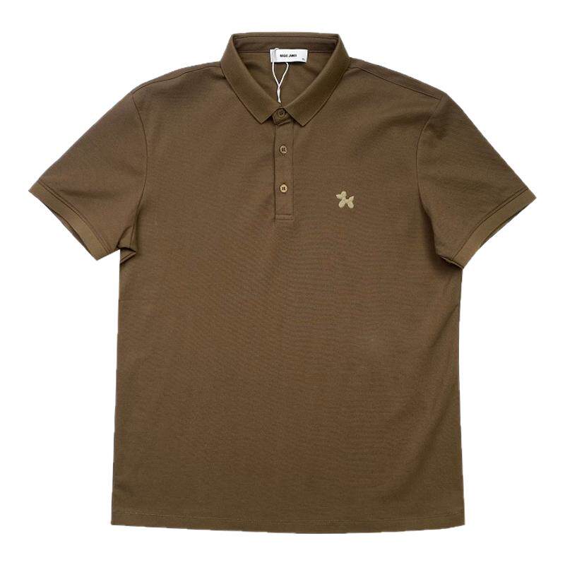 2025夏季新款高端刺绣短袖polo衫男士上衣简约百搭翻领半袖体恤衫
