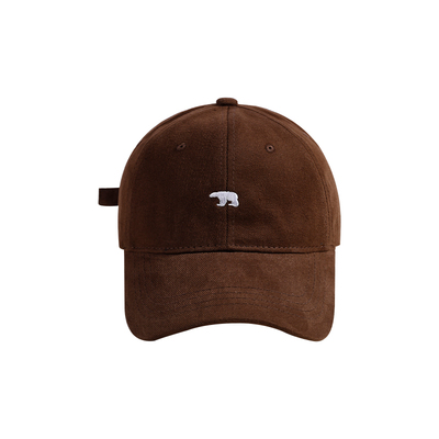 北极熊咖色大头围宽帽檐棒球帽