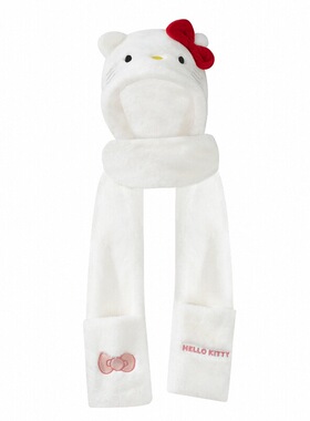 Hello Kitty帽子围巾手套三件套女毛绒加厚冬季保暖学生送礼