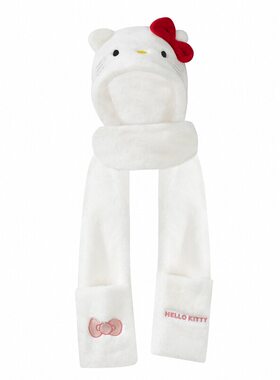 Hello Kitty帽子围巾手套三件套女毛绒加厚冬季保暖学生送礼