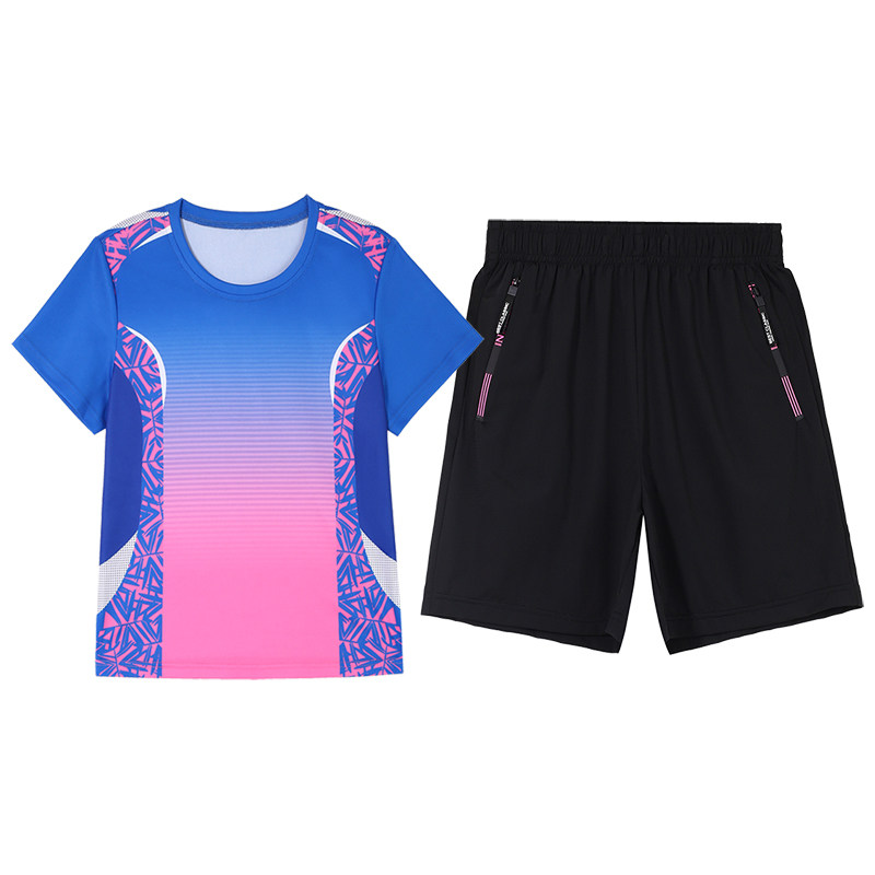 短袖短裤休闲两件套冰丝速干夏季