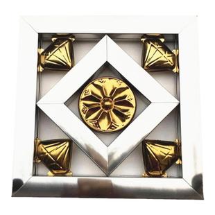 25方管福方中兰花钻石花大门窗花250吉祥如意板福四角花304不锈钢