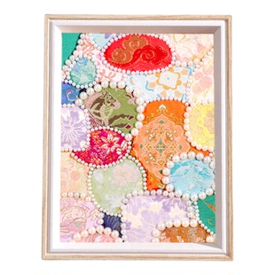 非遗宋锦拼接珍珠画手工diy材料包相框摆件女神节暖场团建活动