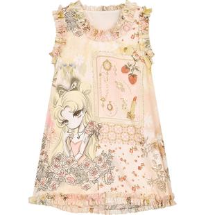 妖精的口袋碎花直筒无袖连衣裙女2026年夏季新款设计感显瘦短裙子