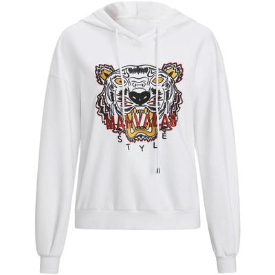 曼德诗白色连帽动物刺绣