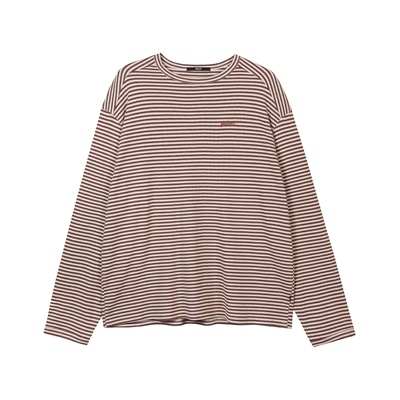 SPELLEDIT条纹宽松长袖T恤