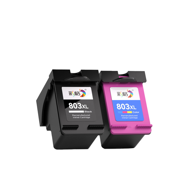彩格适用惠普2130墨盒可加墨HP DeskJet 2130彩色喷墨打印机HP803黑色HP803XL易加墨hp2130墨水盒非原装