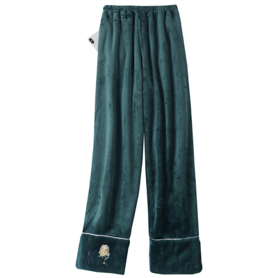 加绒加厚秋冬珊瑚绒睡裤秋冬