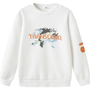 巴拉巴拉男童卫衣中大童宝宝白色打底衫春秋装新款童装儿童上衣潮