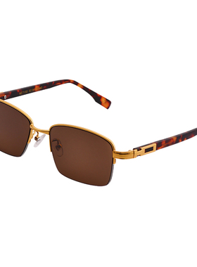 眼镜天然水晶眼镜石头镜太阳镜半框中老年茶色镜片 清凉养眼明目