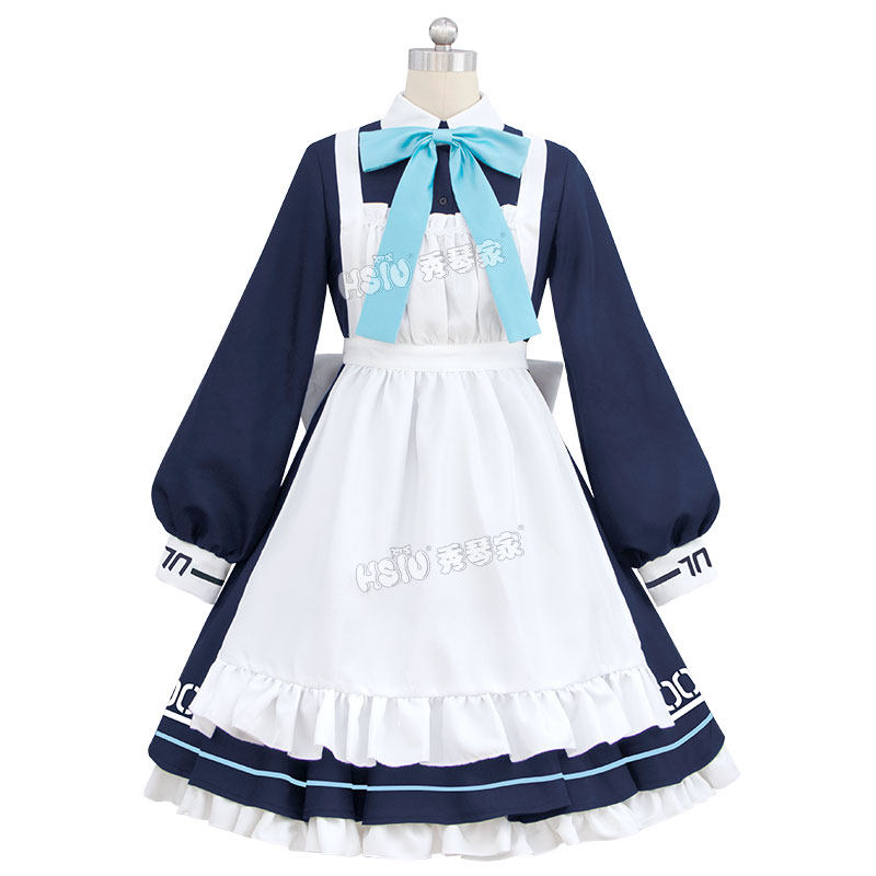 秀琴家 才羽绿cos服装才羽桃井女仆装 蔚蓝档案 耳朵尾巴光环道具