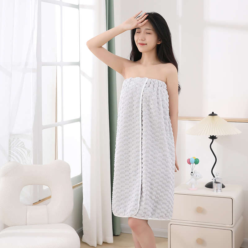 可穿浴巾速干发帽三件套装女生洗澡可裹大毛巾2023新款美容院浴裙