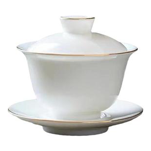 JOJO'S L. PD.紫泉涧.白瓷盖碗茶杯单个泡茶三才茶碗陶瓷 | 颤栗