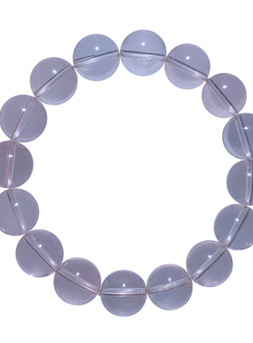 天然冰橘粉晶单圈手链六芒星饰品