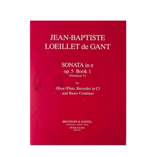 冈特E小调奏鸣曲Op5卷一 双簧管/长笛或低音通奏 德国进口大熊原版乐谱书Gant Sonatas from Oboe and Basso Continuo MR1053