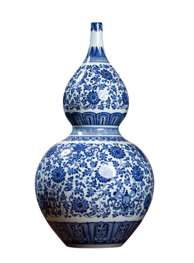 钟家窑葫芦瓶景德镇陶瓷花瓶摆件青花瓷新中式瓷瓶仿古瓷器装饰品