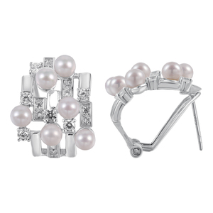 海蒂 简白 3-4mm淡水多珠耳扣 精工S925银耳饰 温婉大气