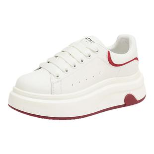 达芙妮麦昆小白鞋女2025新款春秋超火厚底增高百搭休闲高级感板鞋