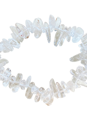 天然绚丽白水晶碎石手链净化