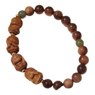 老山檀香木四不佛无相佛挂件DIY手工文玩手串手链不听不说不看