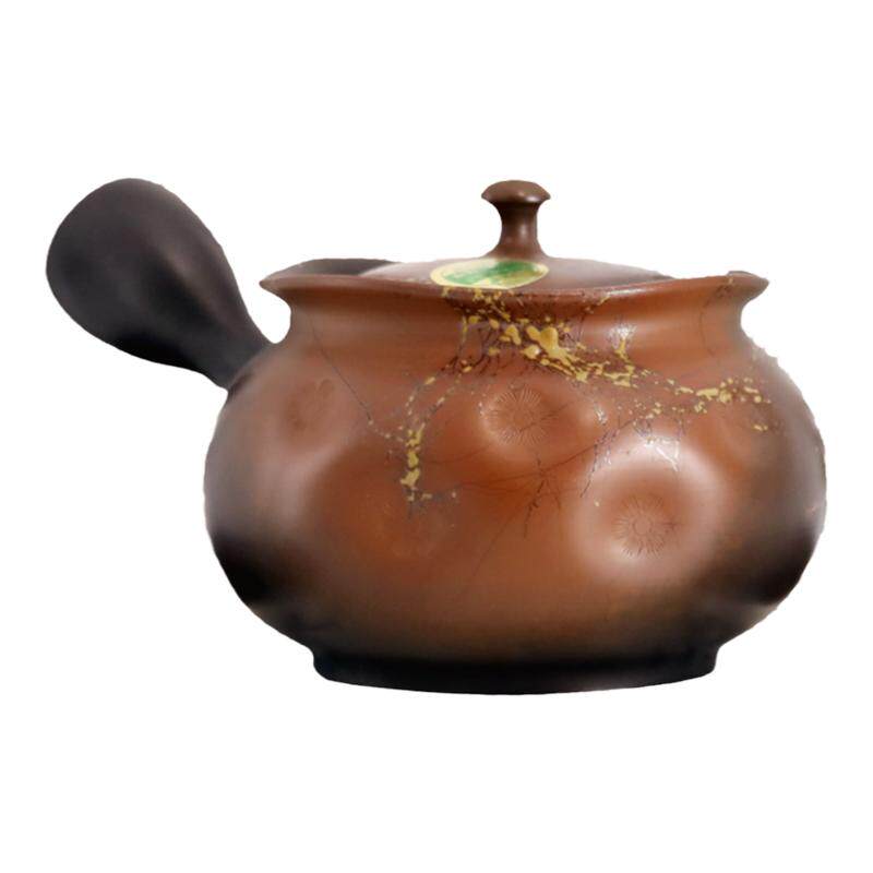 日本常滑烧急须 信义 朱泥窑变藻挂290ml 纯手工日式侧把茶壶现货