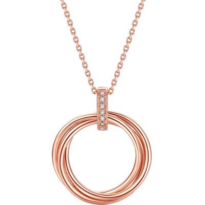 周六福18K金吊坠单坠女天然钻石时光之轮璀璨莫比乌斯圆环玫瑰金