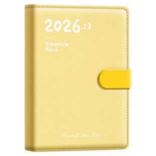 【磁吸扣+丝带索引】软皮2026年日程本计划表新款笔记本子防水耐脏工作日志记事日记本日历计划本学习好物