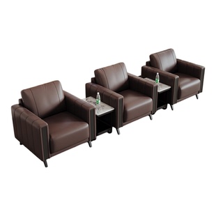 办公沙发简约椅单人位贵宾接待会客区会议洽谈小户型办公室皮沙发