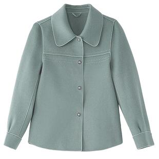 大码短款毛呢外套2026新款双面羊绒大衣女春秋小个子高贵上衣服