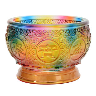 欧斯特聚宝盆琉璃元宝盆聚宝盆家居装饰品开业礼品前台摆件