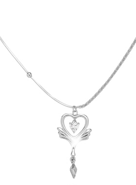 天使翅膀爱心权杖项链圣诞礼物