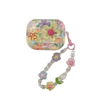 夏季彩色立体花朵适用苹果耳机保护套airpodspro2无线蓝牙耳机壳三四代airpod4二代ipod耳机套airpods3保护壳