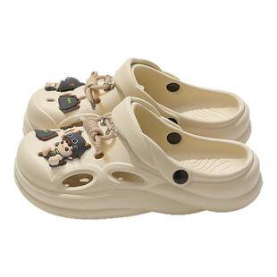 洞洞鞋男款夏季外穿2026新款eva防臭防滑厚底透气沙滩凉拖鞋男士