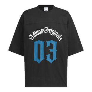 adidas阿迪达斯三叶草oversized中长半袖夏男足球风短袖T恤KT3039