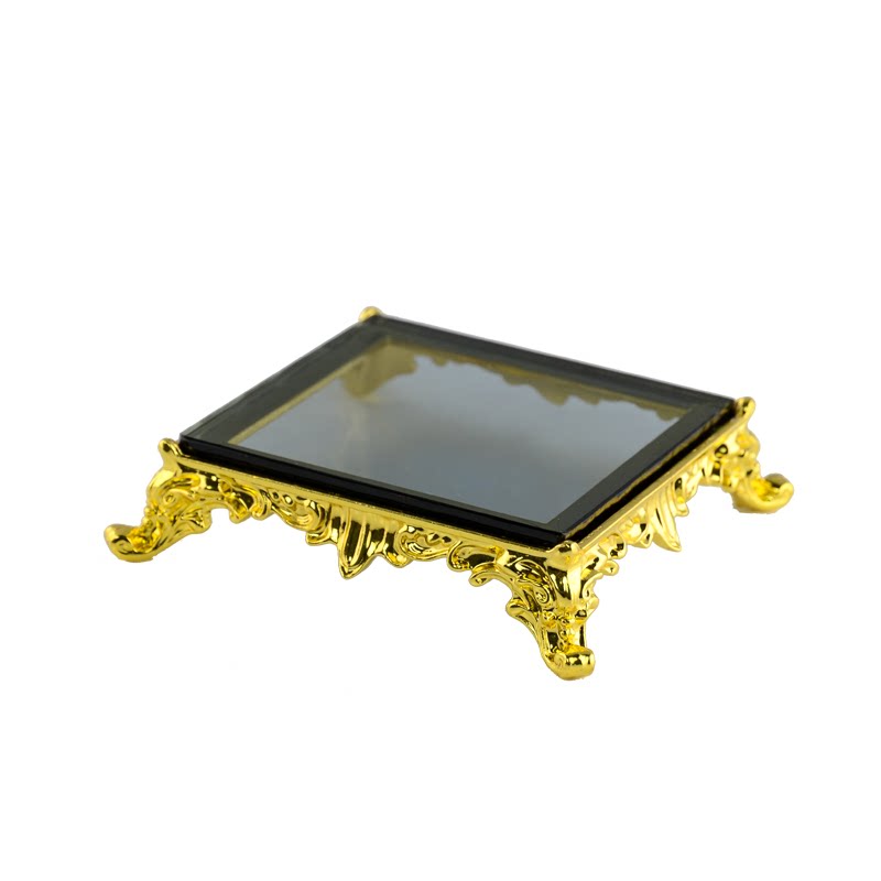 金字塔小摆件底座水晶金属轻奢底座珠宝展示盘矿标手办酒底座